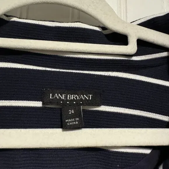 Lane Bryant Navy Striped Moto Jacket Plus Size 24 - Picture 3 of 6